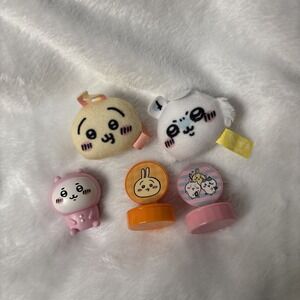 Chiikawa Collection Self Ink Stamp, Figure, & Plush Doll Toy 1.5" Set of 5 FURYU